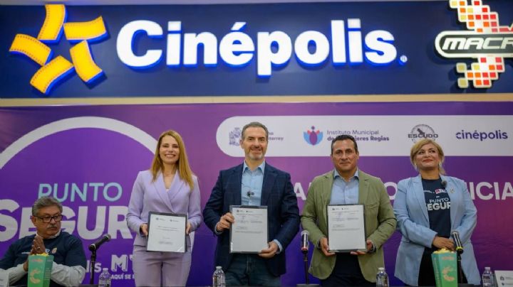 Acuerdan Adrián de la Garza y Cinépolis convertir salas de cine en "Puntos Seguros" para mujeres