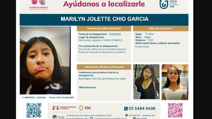 Marilyn Jolette no pudo entrar a la escuela y desapareció en CDMX