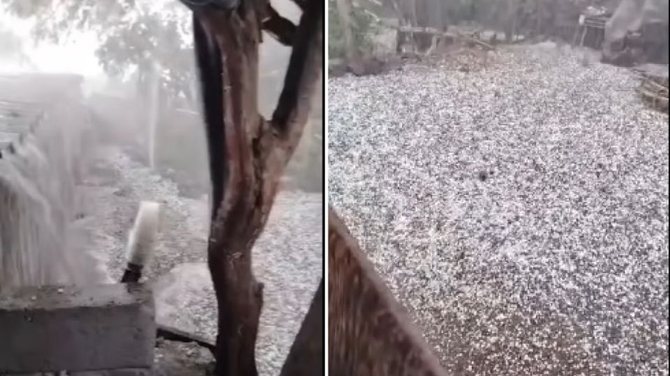 Granizada ayer en la comunidad Capilla Blanca, de Victoria.