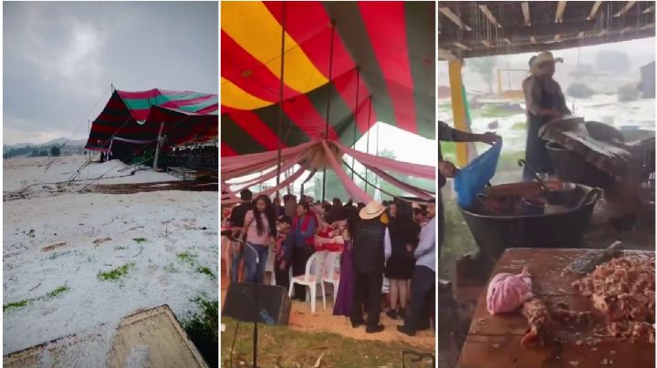 Granizo arruina la boda de Karla y José en Hidalgo; invitados estuvieron en peligro | VIDEO