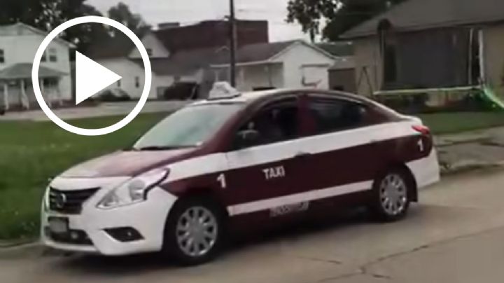 Captan a taxi de Tenochtitlán, Veracruz, circulando en Estados Unidos (Video)