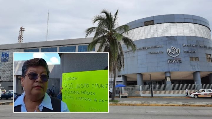 Enfermeros del ISSSTE del puerto de Veracruz se manifiestan por adeudo de quincenas; instituto responde