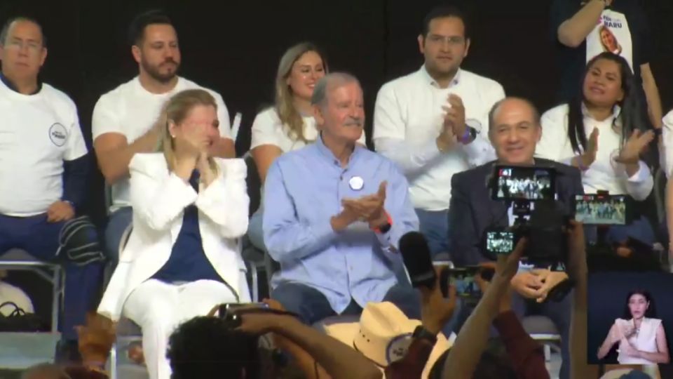 Fox y Calderón acompañan acto de apoyo a Maru Campos en Chihuahua