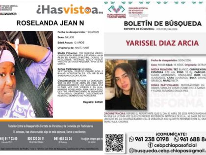 Denuncian desaparición de Yarissel y Roselanda, dos adolescentes migrantes en Chiapas