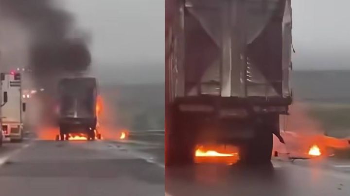 ¡Más tráfico! Cierres y filas por incendio de tráiler en la Sahagún–Zapata