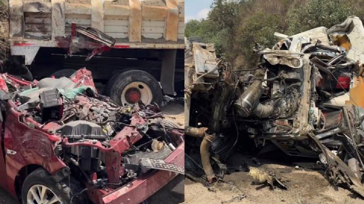 Camión de carga vuelca y aplasta a familia en auto en Naucalpan; hay 4 fallecidos