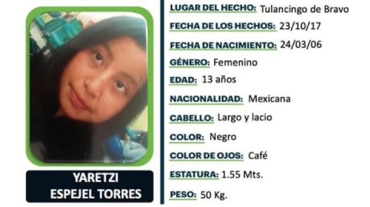 Desaparición de Yaretzi en Tulancingo, tras 9 años detienen al posible responsable