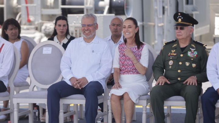 Bedolla y Sheinbaum honran a la Marina Armada desde Michoacán