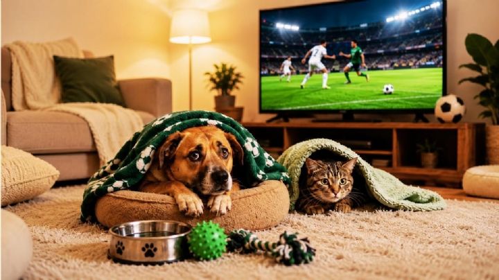 ¿Tu mascota sufre durante los partidos de futbol? Consejos para reducir el estrés en perros y gatos