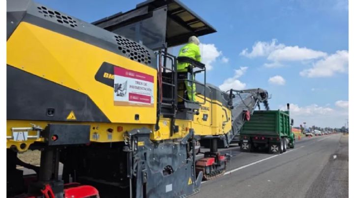 Carretera Federal 45 en Guanajuato bajo reparación por el Mundial