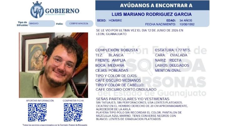 Buscan a Luis Mariano, desaparecido en León desde el 12 de junio