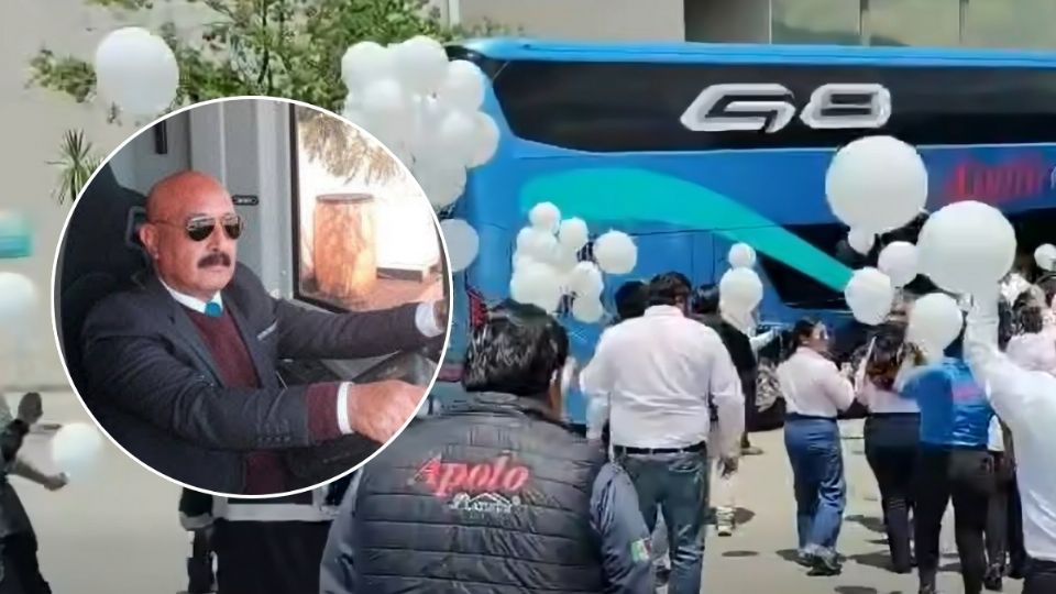 Con globos blancos despiden a Óscar, conductor de autobús veracruzano que murió en accidente