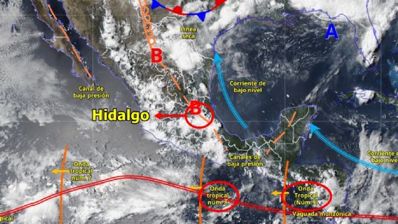 Dos ondas tropicales pondrán en alerta a Hidalgo con lluvias