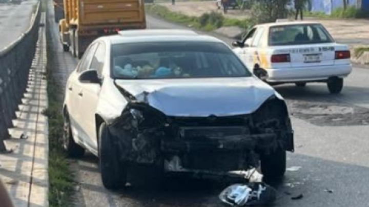 Accidente deja daños en barreras de seguridad en túnel de Las Palomas en Pachuca