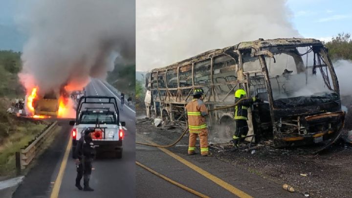 Video: autobús de turismo se incendia en la autopista Orizaba-Puebla