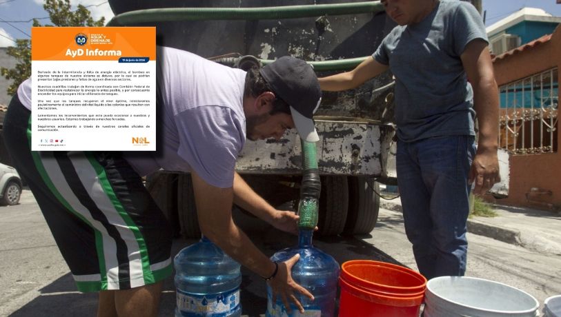 Cortes de agua en Monterrey, reportan más de 20 colonias sin servicio por falta de energía eléctrica