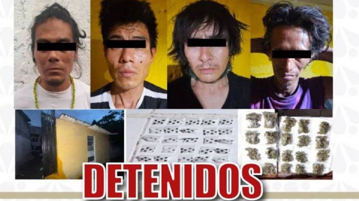 Caen 4 integrantes de "Los Abasolo" en posesión de droga en Puebla
