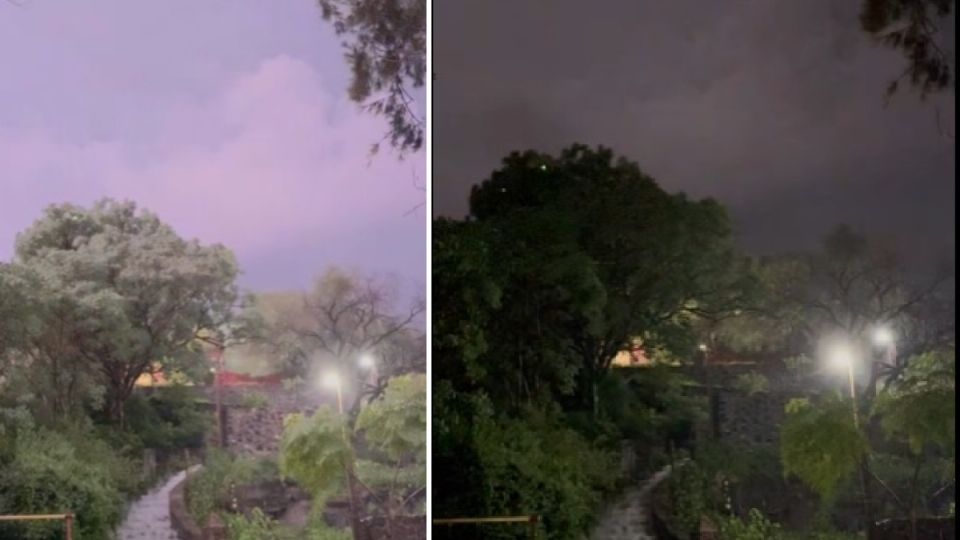 Estas fotos, a la misma hora, muestran la tormenta eléctrica de ayer en Yuriria.