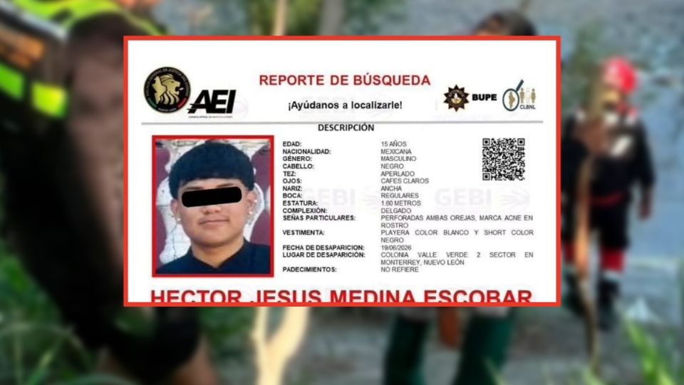 El cuerpo del menor fue localizado en el cauce del Río Pesquería, en los límites de los municipios de Pesquería y Doctor González