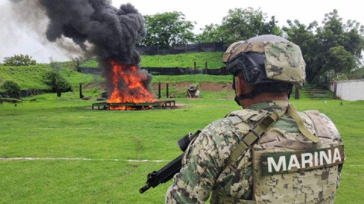 Incineran más de 3 toneladas de droga aseguradas en Michoacán