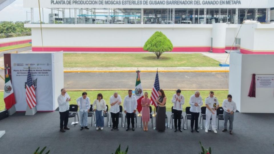 Sheinbaum inaugura planta contra el gusano barrenador