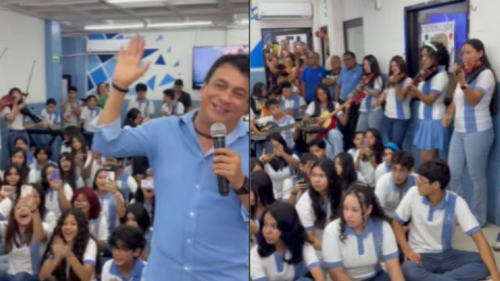 VIRAL: Nelson Kanzela graba canción con estudiantes de colegio del puerto de Veracruz