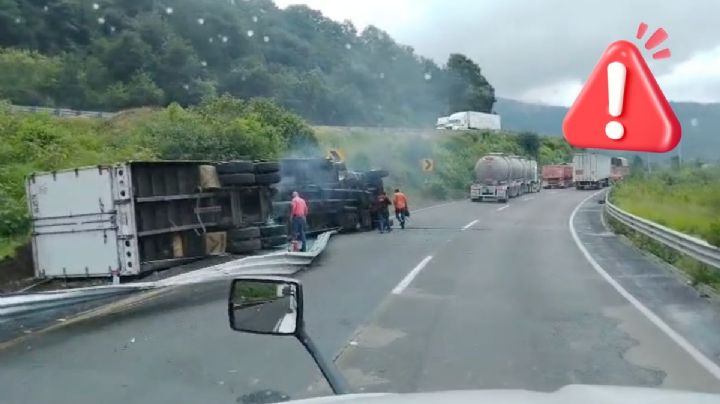 Accidente en Maltrata: vuelca camión en la autopista Puebla-Orizaba, hoy 28 de junio