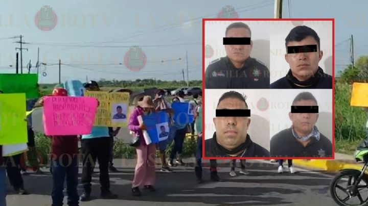 Familias de policías detenidos por secuestro de periodista Roxana Guzmán bloquean carretera de Nanchital
