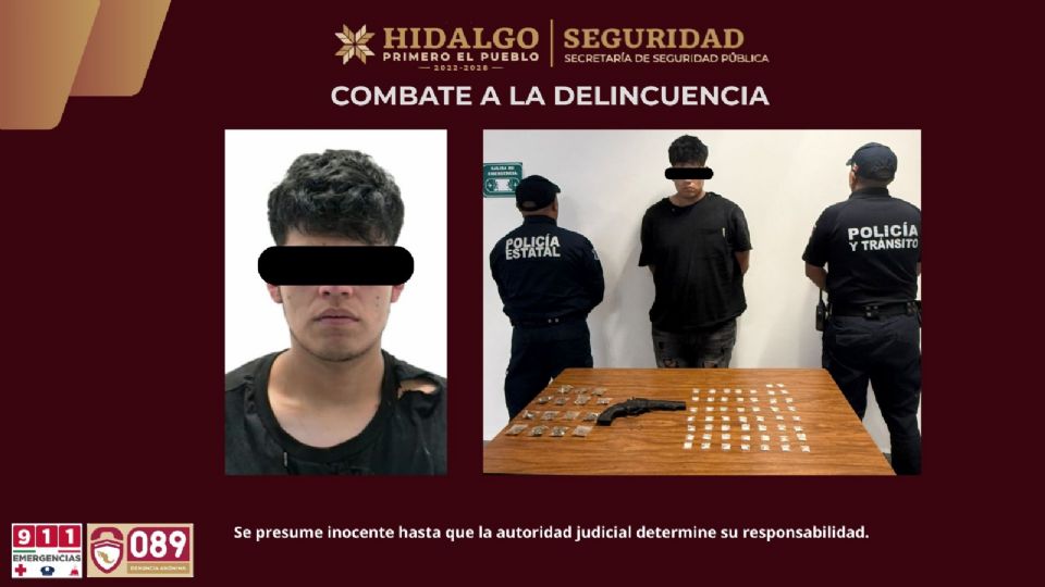 Elementos de la Secretaría de Seguridad Pública de Hidalgo (SSPH) detuvieron en la colonia El Carmen, Tula de Allende, a un hombre señalado como presunto generador de violencia en la región, además de realizar el aseguramiento de 316 dosis de narcóticos y el vehículo del sospechoso.
