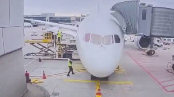 Colapsa avión tras caer tren de aterrizaje delantero en Aeropuerto de Fráncfort; se preparaba para viajar a EU