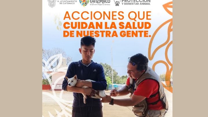 Continúan jornadas de vacunación antirrábica en comunidades de Catemaco