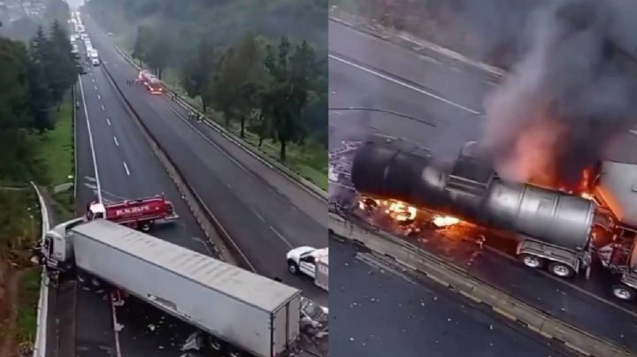 Autopista Chamapa-Lechería: se restablece vialidad con reducción de carriles tras incendio de pipa
