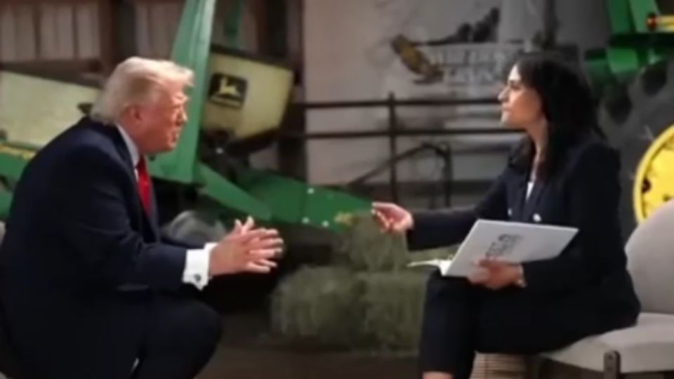 Trump en entrevista con la periodista Kristen Welker, de la cadena NBC