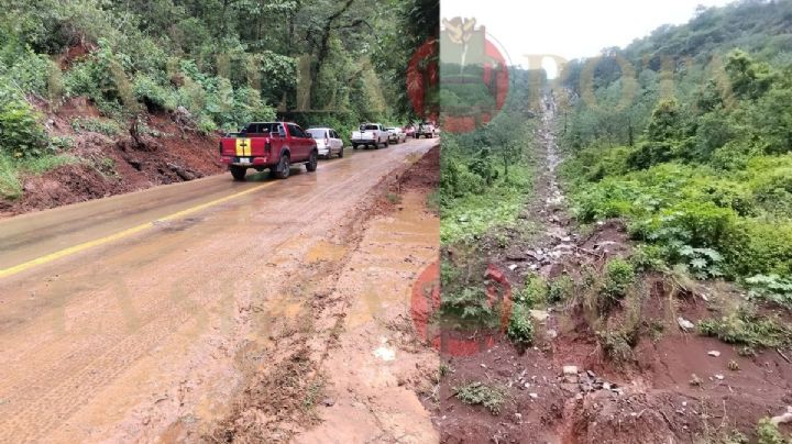 Tras derrumbe, liberan paso en la carretera Orizaba - Zongolica, en San Andrés Tenejapan