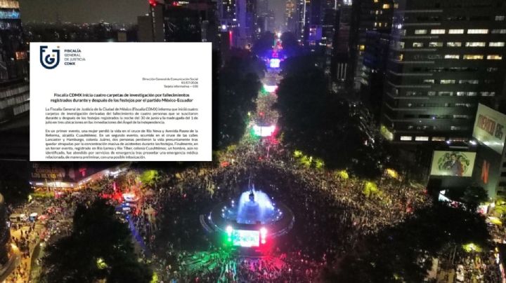 Fiscalía CDMX abre investigación por muerte de cuatro personas en festejos del Ángel de la Independencia