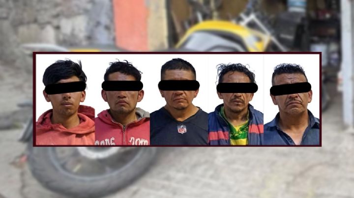 Recuperan motocicleta robada y detienen a cinco personas en Mineral de la Reforma