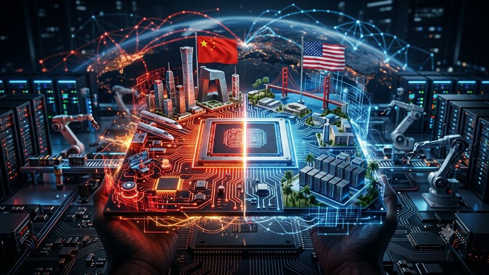 China y Estados Unidos disputan el liderazgo mundial en inteligencia artificial, una carrera marcada por avances en modelos de IA, chips y centros de datos.