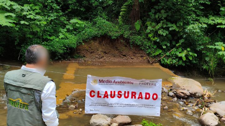 Profepa clausura presa clandestina en arroyo Temimil de Xico