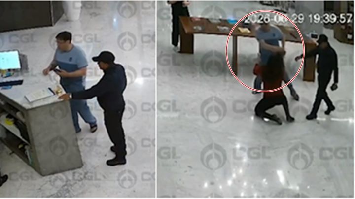 Difunden video de brutal agresión a recepcionista en hotel de Santa Fe