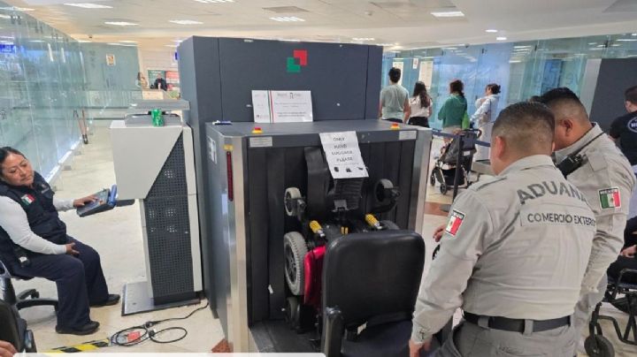 Aseguran 12 kilos de cocaína ocultos en silla de ruedas en el Aeropuerto de Cancún