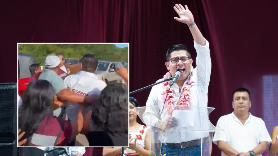 Pobladores de Tatahuicapan retienen y empujan a dirigente de Morena rumbo a mitin