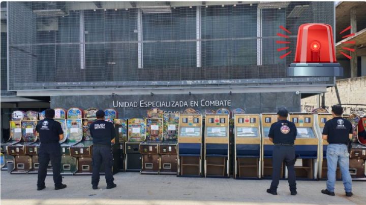 Aseguran 65 máquinas tragamonedas en Veracruz, relacionadas a extorsión de comerciantes