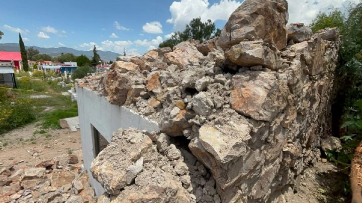 Cede barda del Panteón Municipal de Pachuca; Ayuntamiento espera aval del INAH para repararla