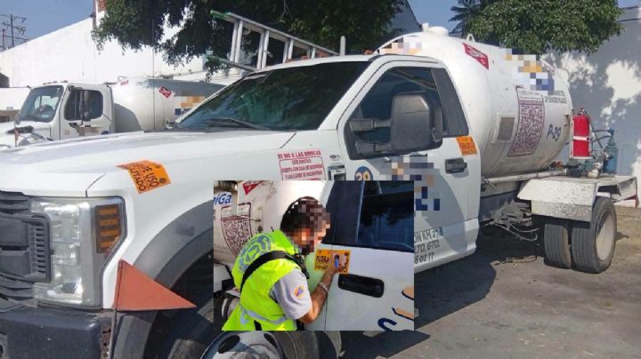 Pipa de gas con fuga circuló por varias calles de Celaya; fue detenida y suspendida por PC