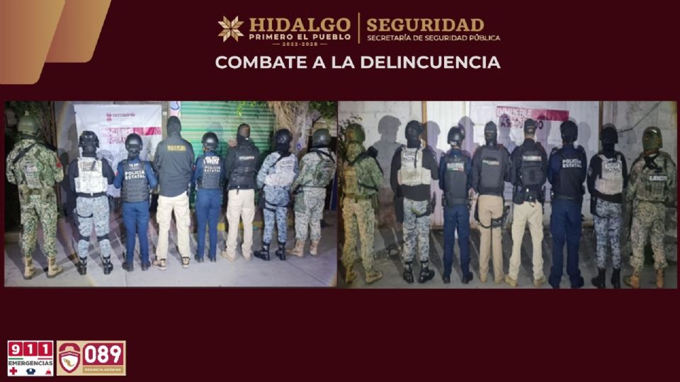 Durante la intervención, coordinada por la SSPH, Sedena, Guardia Nacional y PGJEH, también fueron confiscados dinero en efectivo, básculas grameras, dos automóviles y cuatro motocicletas.