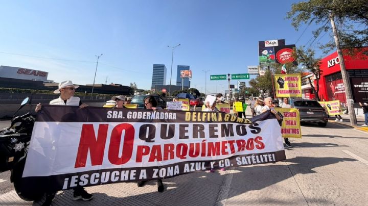 Protestan en Periférico contra parquímetros en Naucalpan
