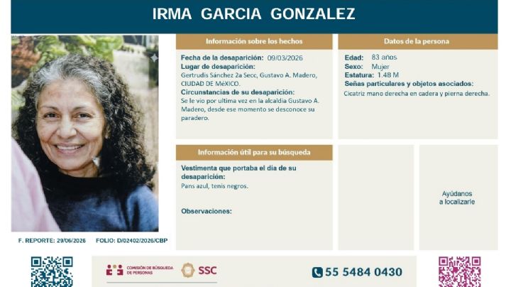Irma García desapareció hace 1 meses en la GAM; fue hallada sin vida en su vivienda