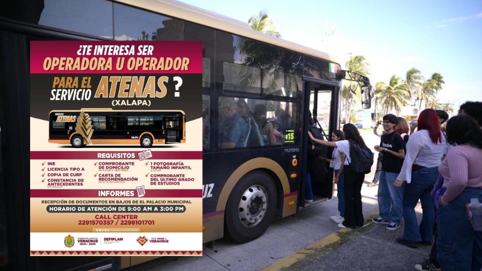 Abren convocatoria para ser operador de los camiones Atenas en Xalapa; estos son los requisitos