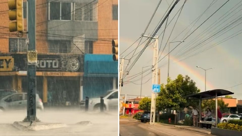 Un poco de granizo y un doble arcoíris, ayer en León.