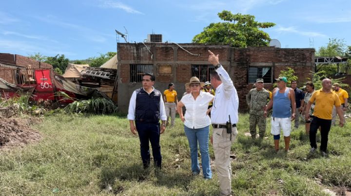 Instruye Gobernadora Yeraldine Bonilla, atender a afectados por lluvias en Mazatlán